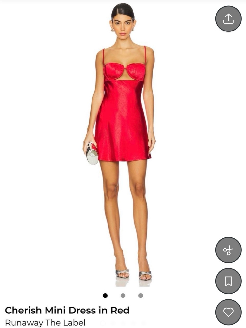 Runaway the label Satin Cutout Mini Dress in Red